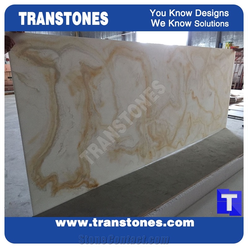 Beige Artificial Marble Panels for Desk Fabricated