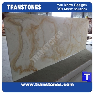 Beige Artificial Marble Panels for Desk Fabricated