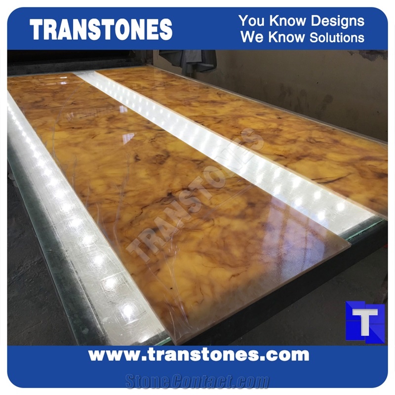 Beige Artificial Onyx Translucent Resin Panel