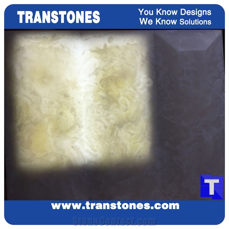 Beige Artificial Solid Surface Onyx Slabs