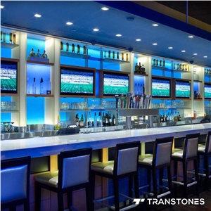 Blue Acrylic Office Bar Design Commercial Decors