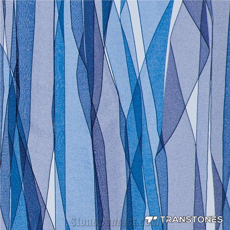 Blue Acrylic Sheet Translucent Resin Walling Decor