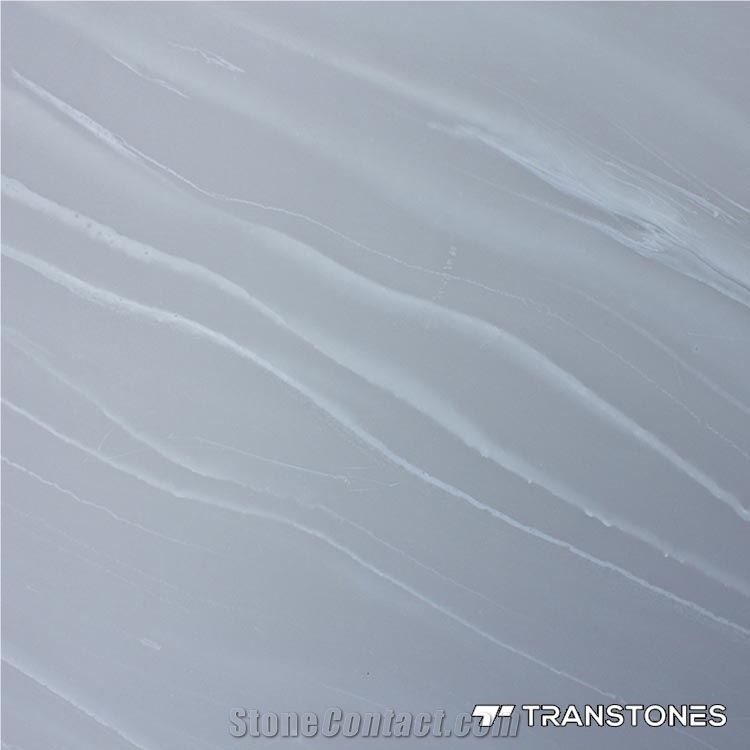 Blue Faux Stone Translucent Resign Polished Slab