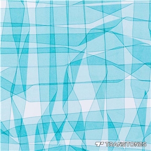 Blue Translucent Resin Acrylic Slab for Home Decor