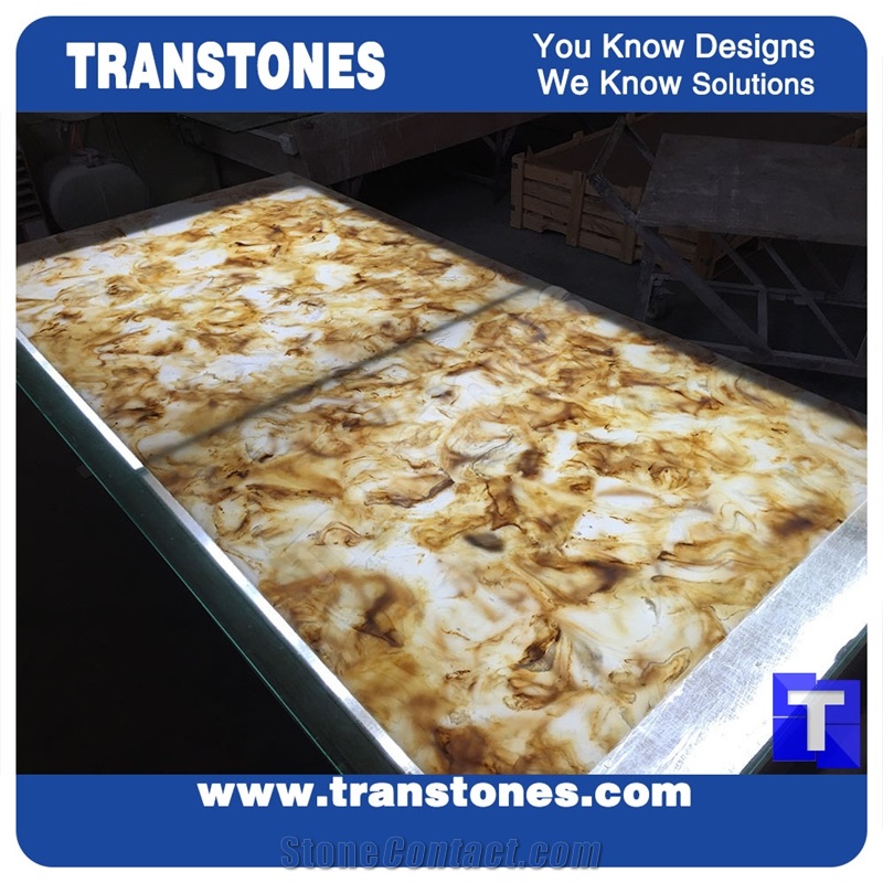 Brown Translucent Faux Marble for Commercial Top