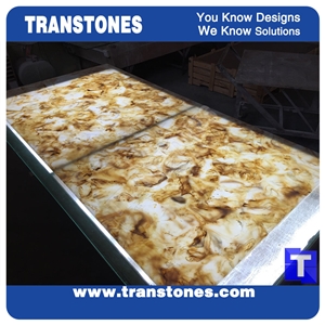 Brown Translucent Faux Marble for Commercial Top