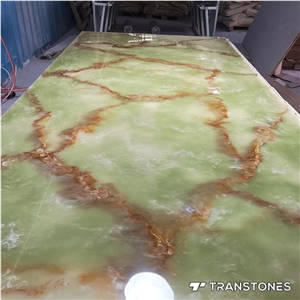 Brown Vein Translucent Resin Faux Marble Panel