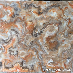 Colorful Translucent Resin Panel Faux Marble Stone