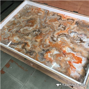 Colorful Translucent Resin Panel Faux Marble Stone