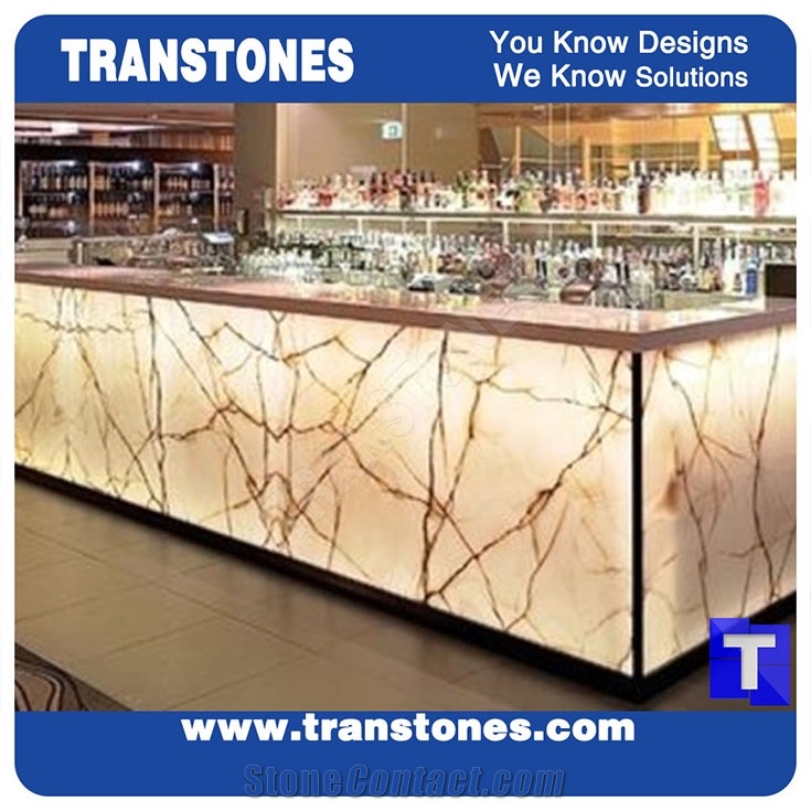 Crystal Beige Artificial Onyx Panel for Bar Top