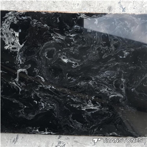 Dark Black Polished Faux Marble Stone