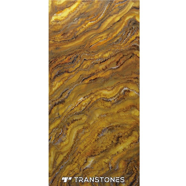 Decorative Black Yellow Artificial Onyx for Counter Top