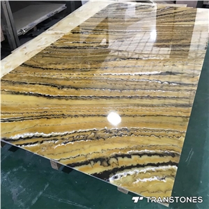 Decorative Black Yellow Artificial Onyx for Counter Top