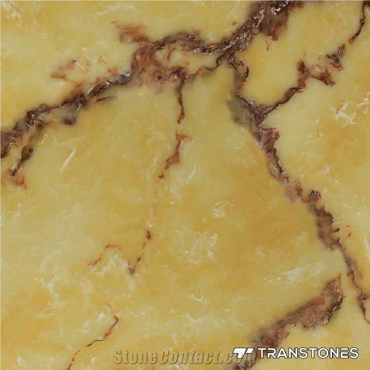 Decorative Yellow Artificial Onyx Slabs