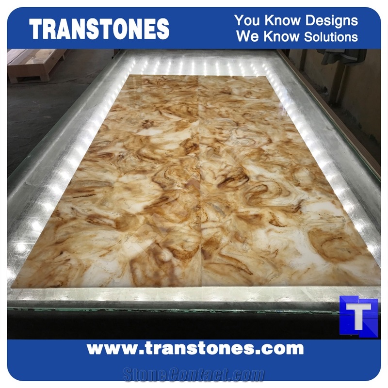 Faux Backlit Resin Panel for Bar Top & Wall Tiles