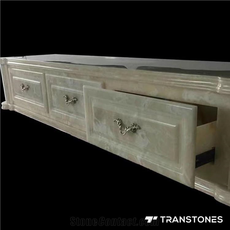 Faux Stone Polished Alabaster for Desk/ Top Design