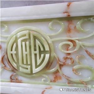 Green Artificial Onyx Sheet Wall Covering Stone
