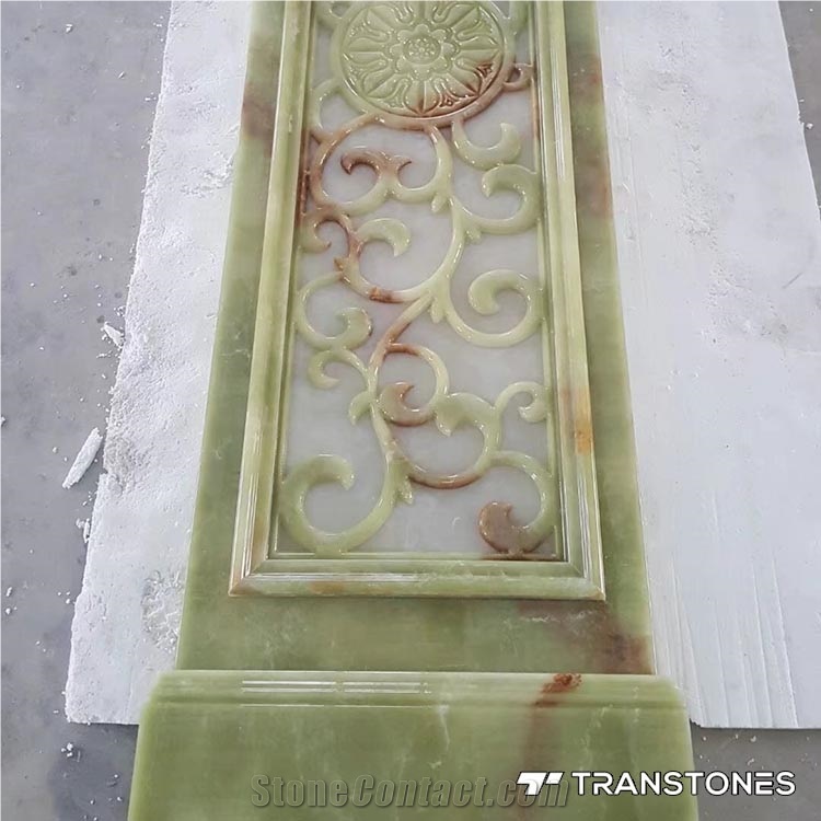 Green Artificial Onyx Sheet Wall Covering Stone