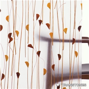 Leaf Pattern Translucent Acrylic Panel Door Design