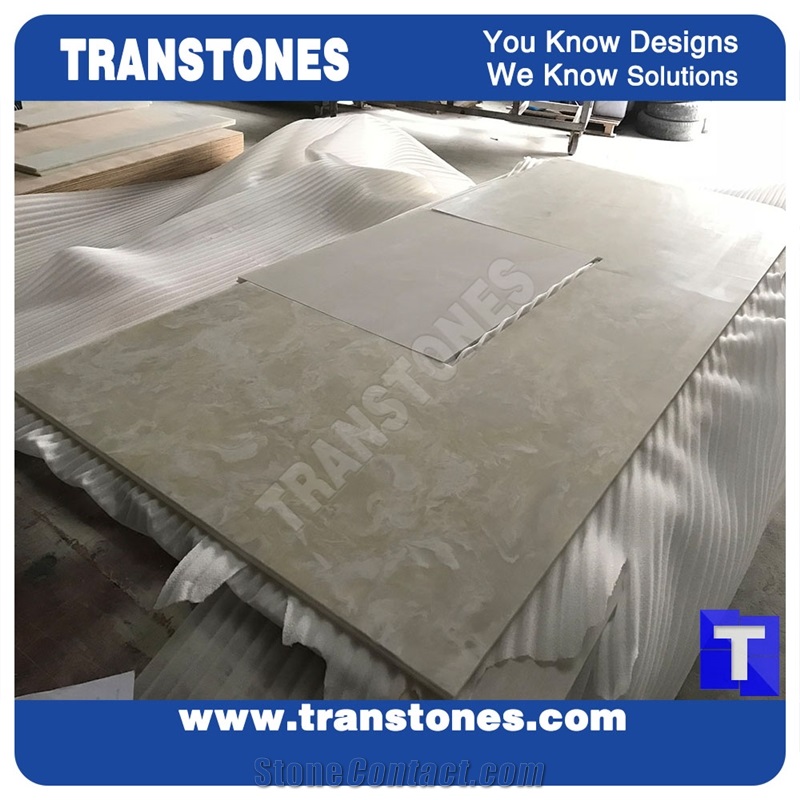 Man-Made Translucent Solid Surface Honed Panels