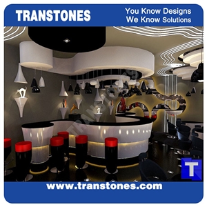 Mitered Edge Faux Marble Bar Reception Table