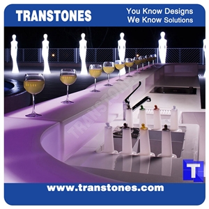 Mitered Edge Pure White Faux Marble Reception Desk
