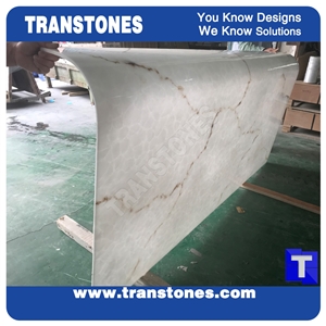 Modern Carved White Artificial Translucent Panel