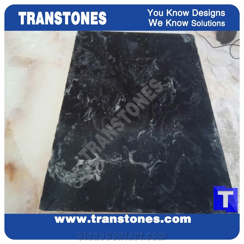 Mysterious Black Faux Marble for Wall Cladding