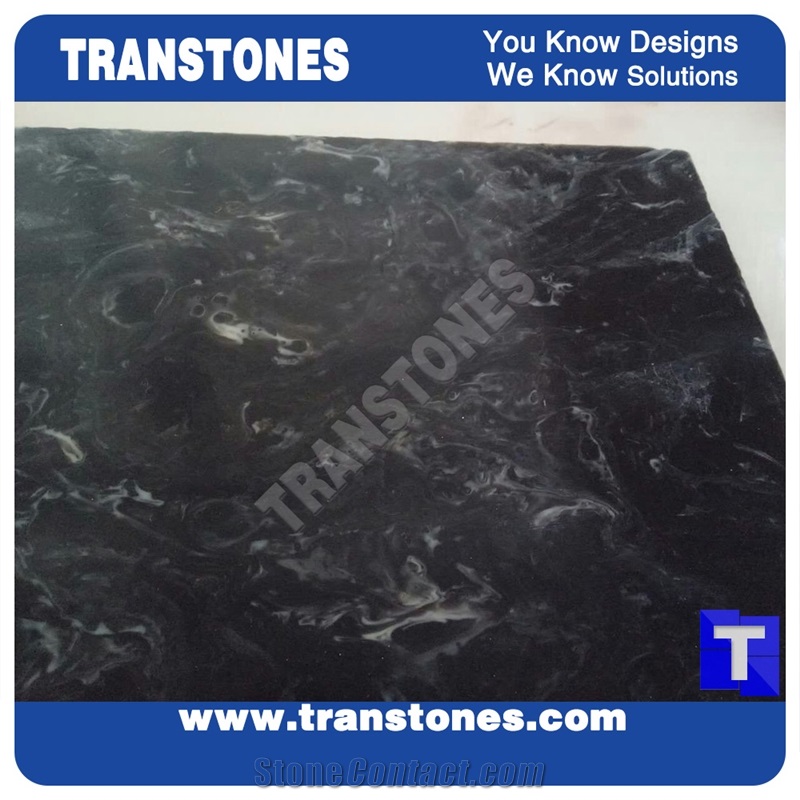 Mysterious Black Faux Marble for Wall Cladding