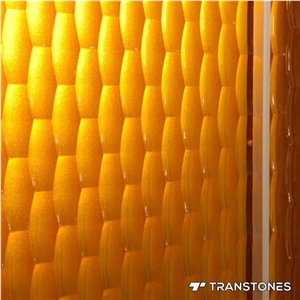 Orange Translucent Resign Acrylic Panel Wall Tiles
