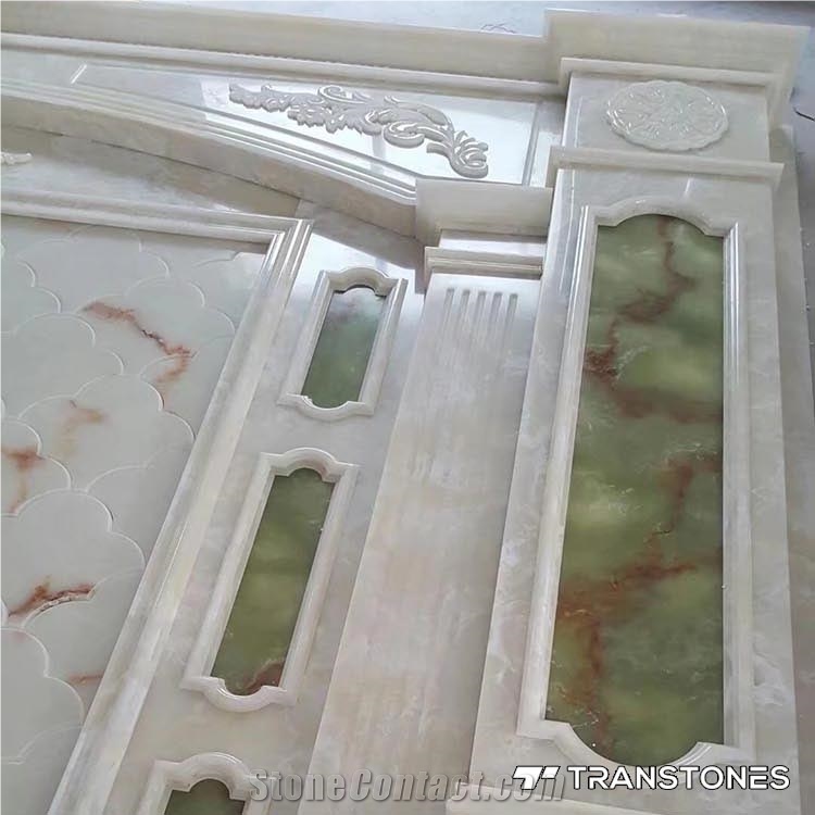 Polished Artificial Alabaster Panels for Home Decor Fabricated