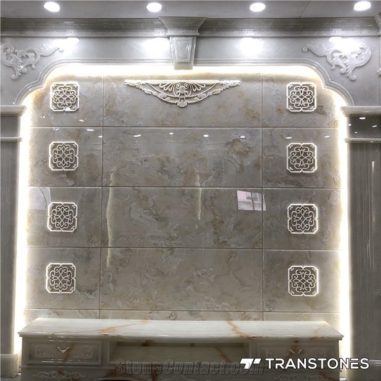 Polished Artificial Alabaster Stone for Wall Cladding Design