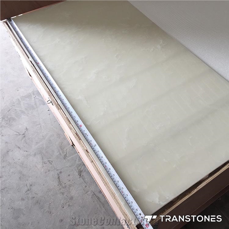 Pure White Stone Backlit Resin for Wall Cladding
