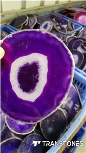 Purple Agate Translucent Natural Stone for Decors