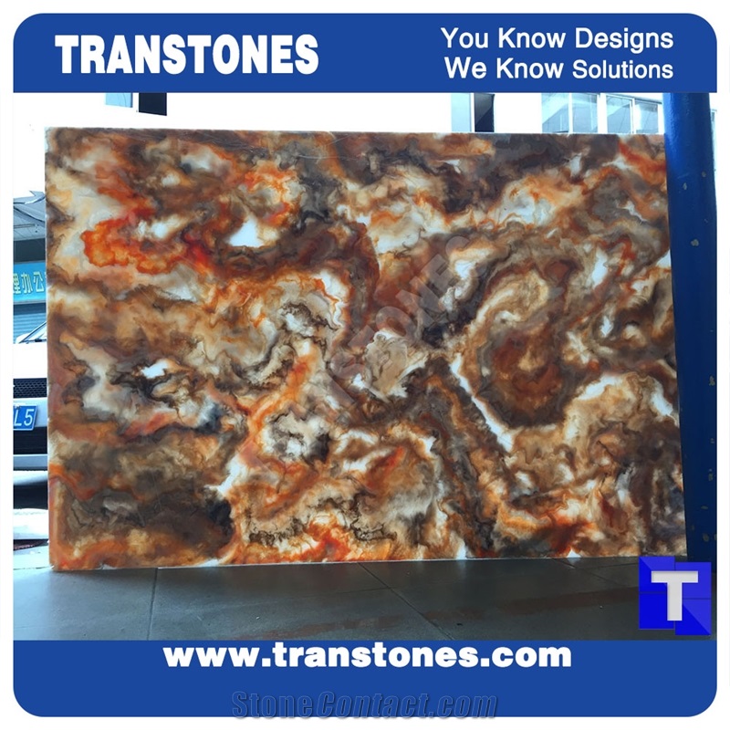 Red Dragon Translucent Artificial Onyx Wall Panel