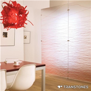 Red Wave Transparent Acrylic Panel Walling Decors