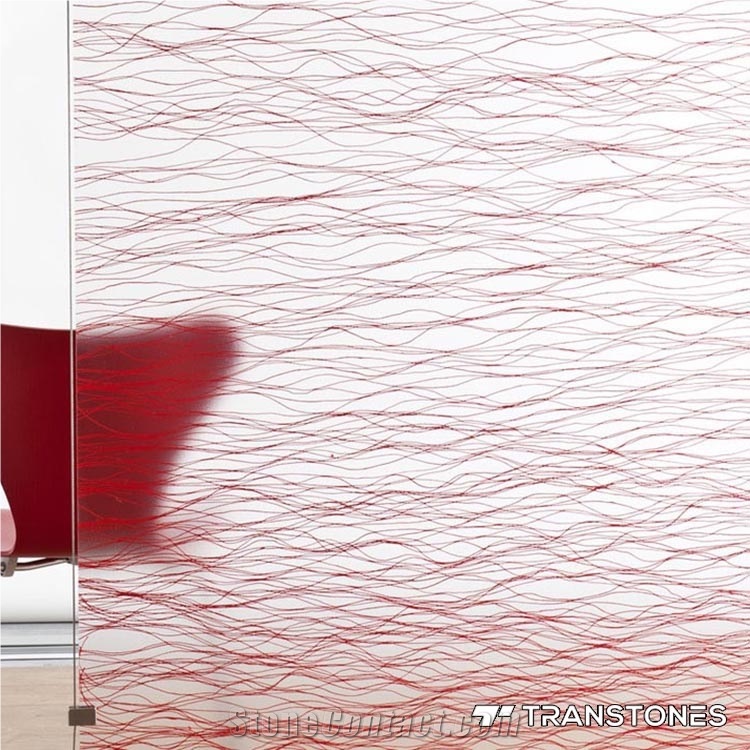 Red Wave Transparent Acrylic Panel Walling Decors