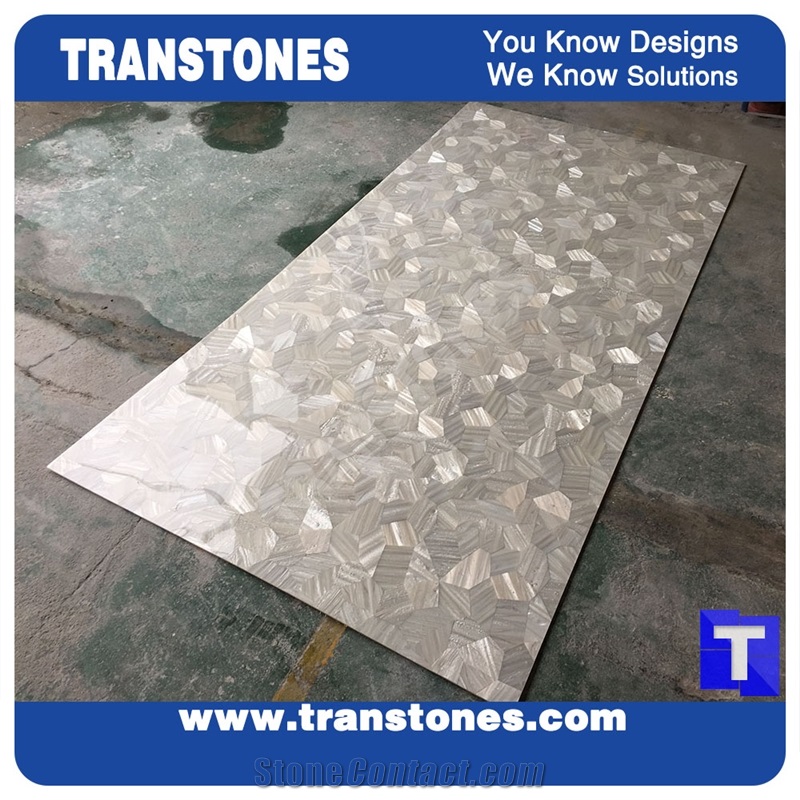 Silver Mother Pearl Mosaic Artificial Panels Tiles Slabs