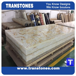 Solid Surface Artficial Golden Spider Marble Slabs