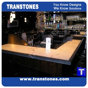 Translucent Artificial Marble Reception Desk