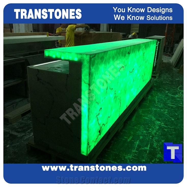 Translucent Artificial Marble Reception Desk