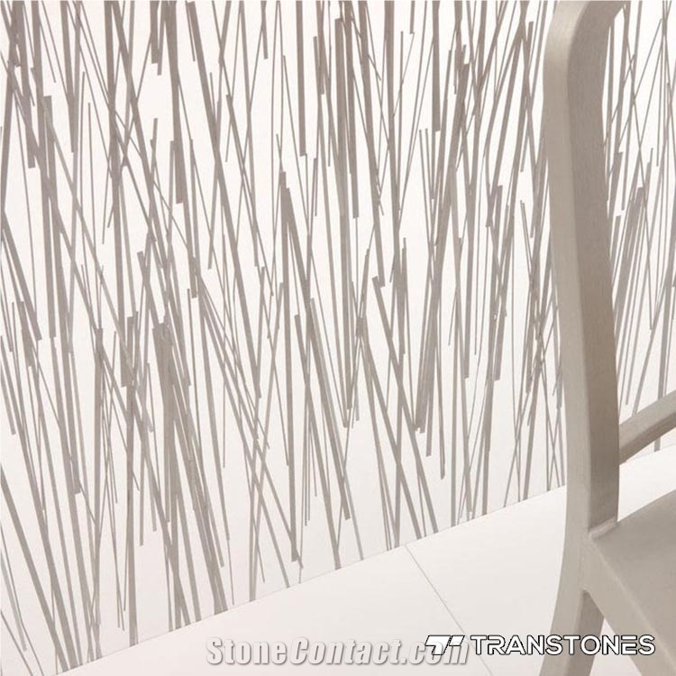 White Acrylic Panel Branch Design Interior Design
