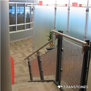White Acrylic Panel Wall Design Handrail Decors