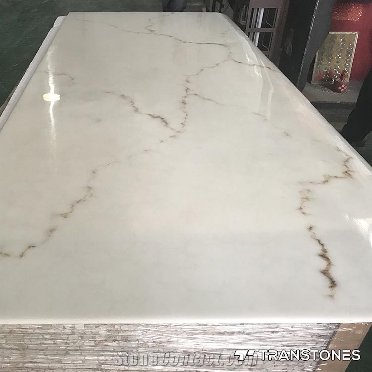 White Backlit Artificial Slabs Onyx Marble Sheet