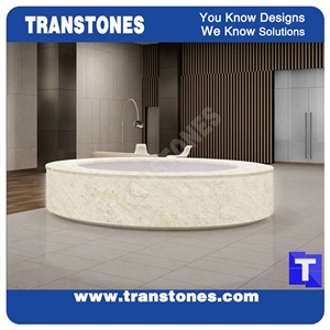 White Crystal Solid Surface Faux Onyx Bar Top
