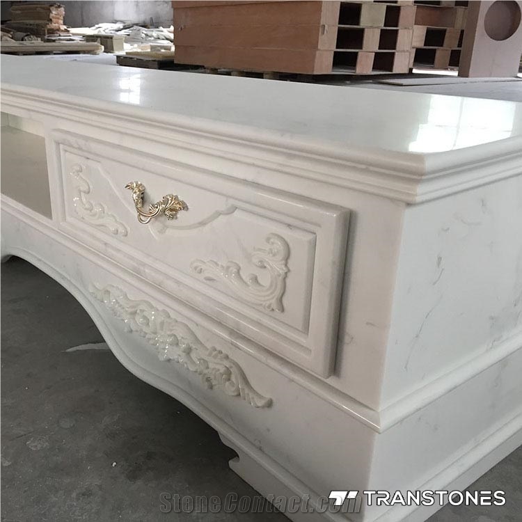 White Faux Alabaster Stone for Table Tops