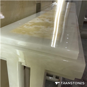 White Onyx Faux Alabaster Stone Slab For Table