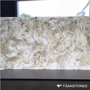 White Vein Translucent Resin Panel Faux Stone