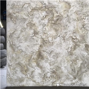 White Vein Translucent Resin Panel Faux Stone
