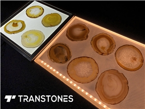 Yellow Agate Slices Translucent Semiprecious Stone